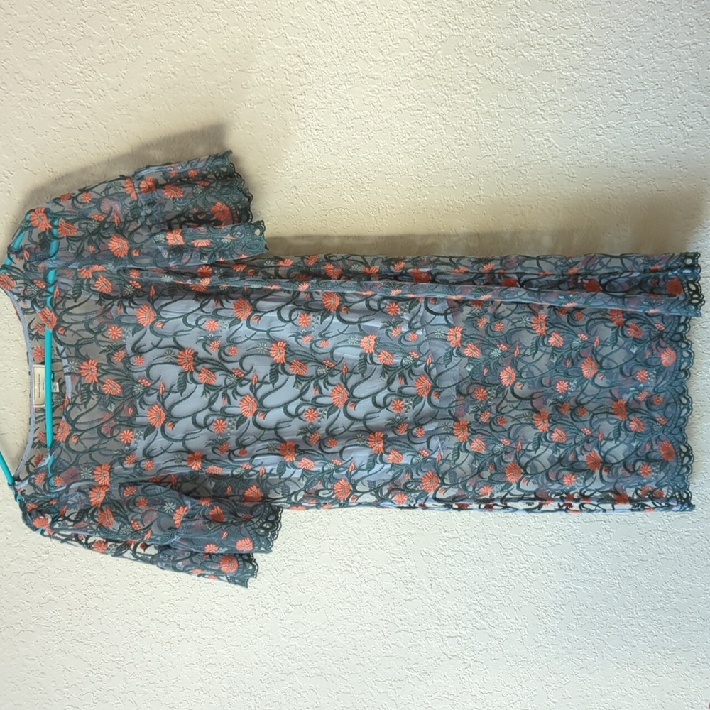 Sheer flower tunic